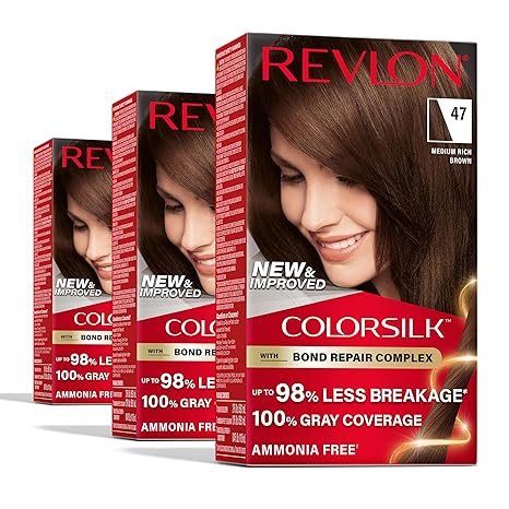【1月任务】Revlon ColorSilk 含粘合修复复合物,棕色永久染发剂